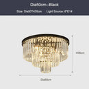 GobekUsa Black Gold Crystal Ceiling Chandelier: Modern LED Pendant Light for Luxe Living Spaces