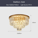GobekUsa Black Gold Crystal Ceiling Chandelier: Modern LED Pendant Light for Luxe Living Spaces