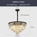 GobekUsa Black Gold Crystal Ceiling Chandelier: Modern LED Pendant Light for Luxe Living Spaces