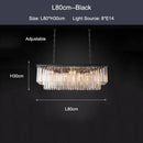 GobekUsa Black Gold Crystal Ceiling Chandelier: Modern LED Pendant Light for Luxe Living Spaces