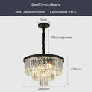 GobekUsa Black Gold Crystal Ceiling Chandelier: Modern LED Pendant Light for Luxe Living Spaces