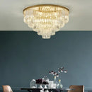 GobekUsa Black Gold Crystal Ceiling Chandelier: Modern LED Pendant Light for Luxe Living Spaces