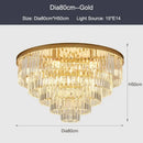 GobekUsa Black Gold Crystal Ceiling Chandelier: Modern LED Pendant Light for Luxe Living Spaces