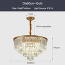GobekUsa Black Gold Crystal Ceiling Chandelier: Modern LED Pendant Light for Luxe Living Spaces