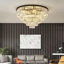 GobekUsa Black Gold Crystal Ceiling Chandelier: Modern LED Pendant Light for Luxe Living Spaces