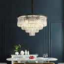 GobekUsa Black Gold Crystal Ceiling Chandelier: Modern LED Pendant Light for Luxe Living Spaces