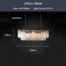 GobekUsa Black Gold Crystal Ceiling Chandelier: Modern LED Pendant Light for Luxe Living Spaces