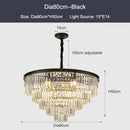 GobekUsa Black Gold Crystal Ceiling Chandelier: Modern LED Pendant Light for Luxe Living Spaces