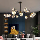 GobekUsa Black Gold Crystal Chandelier LED Light for Luxury Home Decor