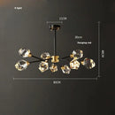 GobekUsa Black Gold Crystal Chandelier LED Light for Luxury Home Decor