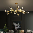 GobekUsa Black Gold Crystal Chandelier LED Light for Luxury Home Decor