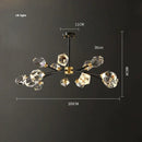 GobekUsa Black Gold Crystal Chandelier LED Light for Luxury Home Decor