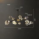 GobekUsa Black Gold Crystal Chandelier LED Light for Luxury Home Decor