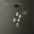 GobekUsa Black Gold Crystal Chandelier LED Light for Luxury Home Decor