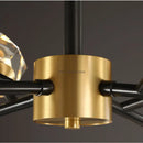 GobekUsa Black Gold Crystal Chandelier LED Light for Luxury Home Decor