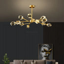 GobekUsa Black Gold Crystal Chandelier LED Light for Luxury Home Decor