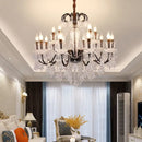 GobekUsa Black Gold Crystal Chandelier Pendant Light for Elegant Living Spaces