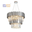 GobekUsa Black Gold Crystal Oval LED Hanging Chandelier Lighting Fixture