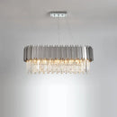 GobekUsa Black Gold Crystal Oval LED Hanging Chandelier Lighting Fixture