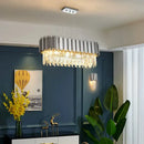 GobekUsa Black Gold Crystal Oval LED Hanging Chandelier Lighting Fixture