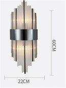 GobekUsa Black Gold Crystal Wall Lights Modern LED Sconce for Bedroom Living Room