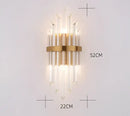 GobekUsa Black Gold Crystal Wall Lights Modern LED Sconce for Bedroom Living Room