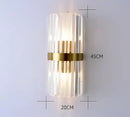GobekUsa Black Gold Crystal Wall Lights Modern LED Sconce for Bedroom Living Room