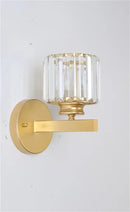 GobekUsa Black Gold Crystal Wall Lights Modern LED Sconce for Bedroom Living Room