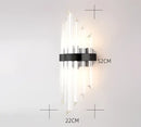 GobekUsa Black Gold Crystal Wall Lights Modern LED Sconce for Bedroom Living Room