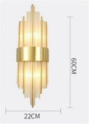GobekUsa Black Gold Crystal Wall Lights Modern LED Sconce for Bedroom Living Room