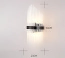 GobekUsa Black Gold Crystal Wall Lights Modern LED Sconce for Bedroom Living Room