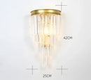 GobekUsa Black Gold Crystal Wall Lights Modern LED Sconce for Bedroom Living Room