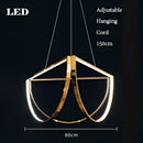 GobekUsa Black Gold Geometric LED Chandelier - Postmodern Indoor Hanging Lamps for Living Room