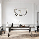 GobekUsa Black Gold Geometric LED Chandelier - Postmodern Indoor Hanging Lamps for Living Room
