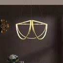 GobekUsa Black Gold Geometric LED Chandelier - Postmodern Indoor Hanging Lamps for Living Room
