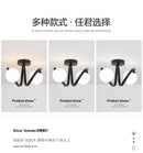 GobekUsa Black Gold Glass Ceiling Light: Modern Minimalist Indoor Lighting for Entryway Balcony