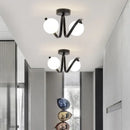 GobekUsa Black Gold Glass Ceiling Light: Modern Minimalist Indoor Lighting for Entryway Balcony