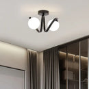 GobekUsa Black Gold Glass Ceiling Light: Modern Minimalist Indoor Lighting for Entryway Balcony