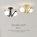 GobekUsa Black Gold Glass Ceiling Light: Modern Minimalist Indoor Lighting for Entryway Balcony