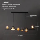 GobekUsa Black Gold Glass Chandelier LED Luxury Pendant Light