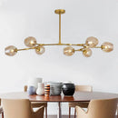 GobekUsa Black Gold Glass Pendant Light Industrial Loft Stair Dining Room Nordic Lamp