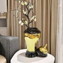 GobekUsa Black Gold Gradated Ginger Jar: Ceramic Checkmate Jar, Home Decoration Accessories