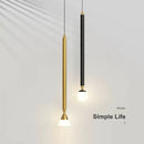 GobekUsa Black Gold Hanging Nordic Lamp with Long Cable for Bedroom Sconces