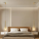 GobekUsa Black Gold Hanging Nordic Lamp with Long Cable for Bedroom Sconces