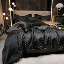 GobekUsa Black Gold Jacquard Egyptian Cotton Bedding Set - 4Pcs