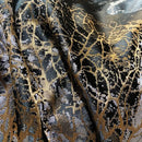 GobekUsa Black Gold Jacquard Egyptian Cotton Bedding Set, Satin Duvet Cover, Fitted Sheet Pillowcases