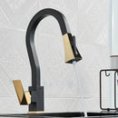 GobekUsa Black Gold Kitchen Faucet with Flexible Pull Down Sprayer