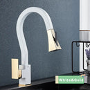 GobekUsa Black Gold Kitchen Faucet with Flexible Pull Down Sprayer