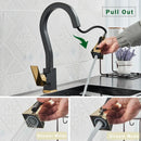 GobekUsa Black Gold Kitchen Faucet with Flexible Pull Down Sprayer