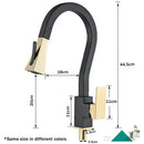 GobekUsa Black Gold Kitchen Faucet with Flexible Pull Down Sprayer